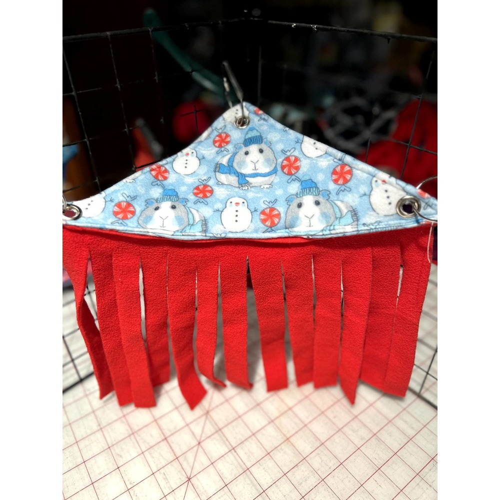 Fleece Forest Snowman Guinea Pig Includes Clips for Hanging Hiding Hammock